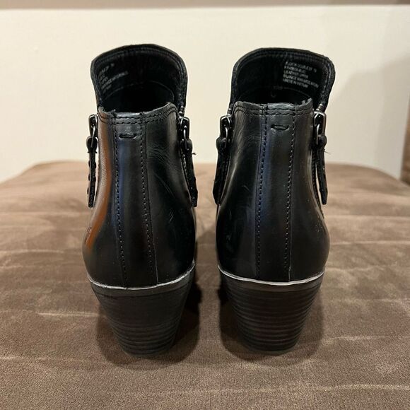 Frye Judith Double Zip Bootie Ankle Boot Heel Black Leather 7M - Picture 5 of 13